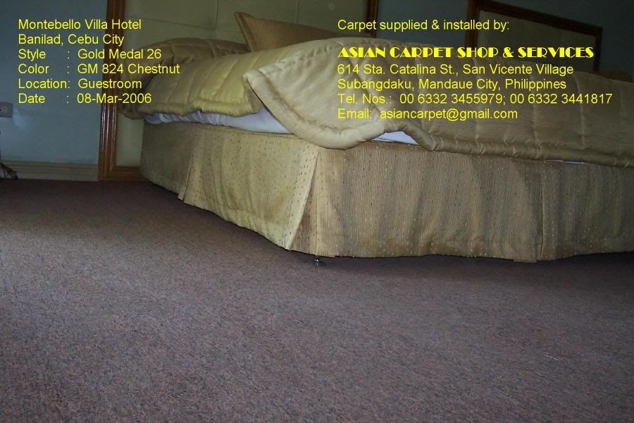 Guestroom carpet installed at Montebello Villa Hotel, Banilad