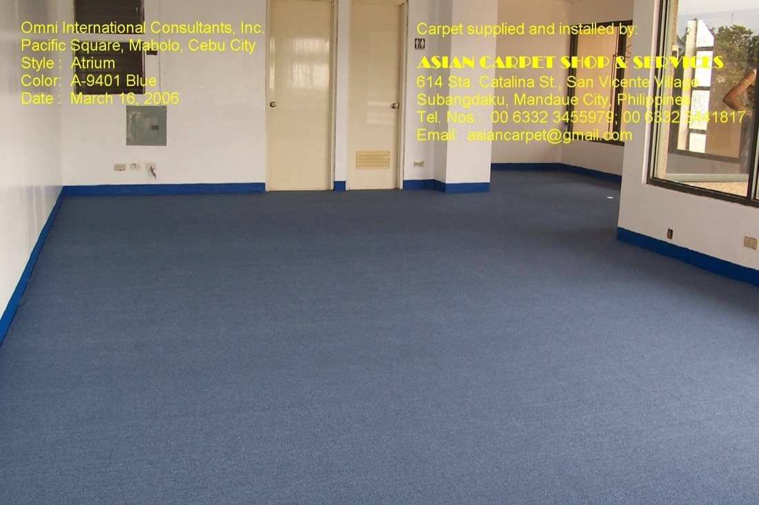 Office broadloom carpet installed at Omni International Consultants, Cebu City