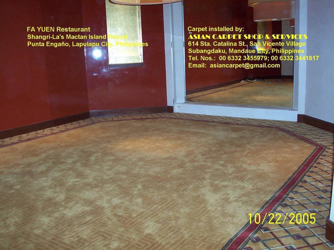 Carpet installed at Fa Yuen Restaurant, Shangri-La's Mactan Island Resort